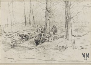 Skogshuggare i en skog av Anton Mauve
