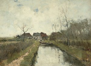 Hus på ett dike av Anton Mauve