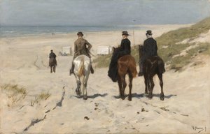 Morgontur längs stranden Morgenrit längs den strand