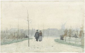 Gammalt par i en nyligen anlagd park av Anton Mauve