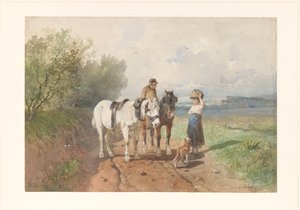 Chatta på en landsväg av Anton Mauve