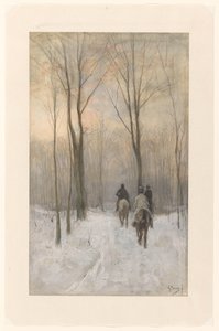 Ryttare i snön i Haagse Bos Ryttare i snön i Haagskogen