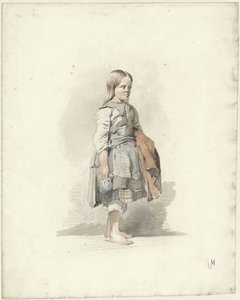 Stående tjej med kanna och mantel under armen av Anton Mauve