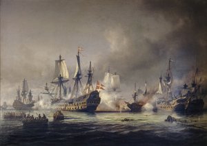 Ett avsnitt av sjöslaget i Køge Bugt 1677
