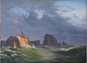 En shetlandsfiskebåt i stormigt väder norr om Orkneyöarna