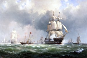 Östersjöflottan lämnar Spithead, 15 mars 1854