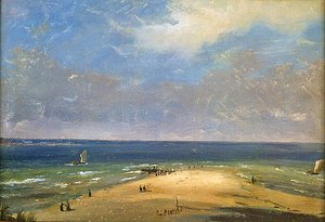 Stranden i Marseille (olja på papper)