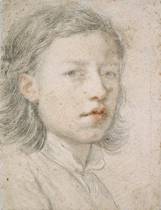 Självporträtt - Verk av Anton Raphael Mengs (1728-1779), blod och krita på papper (26,1 x 20,2 cm) av Anton Raphael Mengs