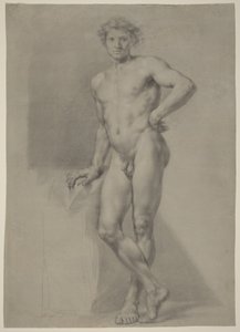 Studie av manlig nakenmodell av Anton Raphael Mengs