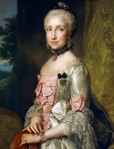 Porträtt av Maria Luisa av Bourbon vid tillfället av hennes förlovning att gifta sig, av Anton Raphael Mengs, cirka 1764, olja på duk av Anton Raphael Mengs