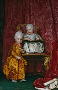 Spanska:  Los archiduques Fernando y María Ana de Austria Ärkehertig Ferdinand och ärkehertiginnan Maria Anna av Österrike av Anton Raphael Mengs