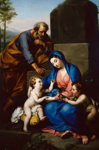Den heliga familjen med spädbarnet Johannes Döparen av Anton Raphael Mengs