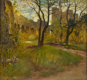 Anton Reckziegel Innergård i en slottsruin