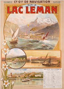 Affischreklam Lac Leman (Genèvesjön), Schweiz
