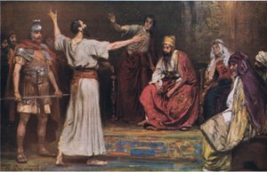 Paulus före Festus och Agrippa, från Hulberts Story of the Bible publicerad av The John Winston Company, 1932