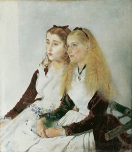 Konstnärens syskonbarn, Elisabeth och Maja av Anton Romako