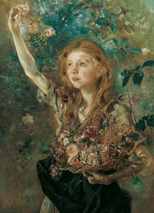 Rosenplockaren, ca. 1883-1884. av Anton Romako