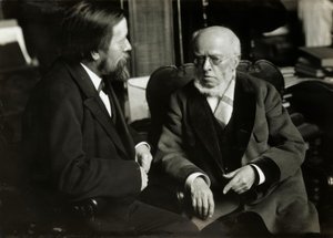A. v. Menzel i. hans lägenhet m. A. v. Werner av Anton Alexander von Werner