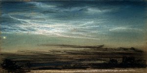 Solnedgång och nattlysande moln, 6 juli 1885 av Frederick (attr. to) Barnard