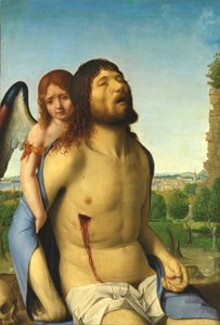 Den döde Kristus med stöd av en ängel av Antonello da Messina