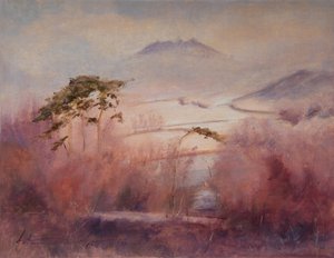Frozen Valley, Somerset, 2023 (olja på duk) av Antonia Myatt