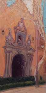 Granada Door, 2016 (olja på duk) av Antonia Myatt