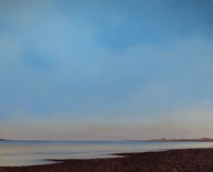 Instow Beach, Tide going out, c.2008 (olja på duk) av Antonia Myatt