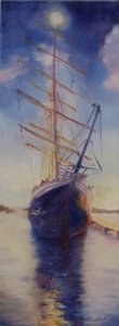 Tenacious in Antigua bay, 2008 (olja på duk) av Antonia Myatt