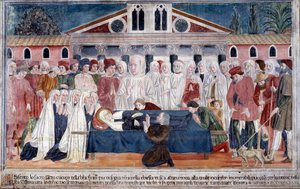 St. Francesca Romanas liv: helgonets död (fresko av Antoniazzo Romano