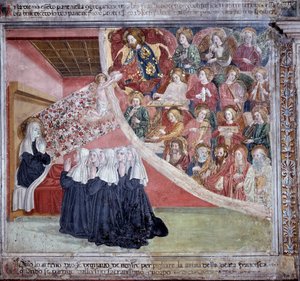 St. Francesca Romanas liv: helgonets död efter att ha sagt vesper, 9 mars 1440 (Fresco