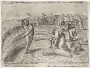 Skörden Odla spannmål (serietitel) av Antonie Wierix (II) (possibly)