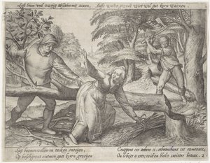 Rensa skogen Growing Grain (serietitel) av Antonie Wierix (II) (possibly)