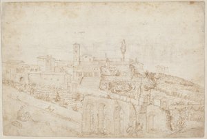 Kyrkan S. Gregorio Magno på Celian Hill (verso) av Antonie van den Wyngaerde