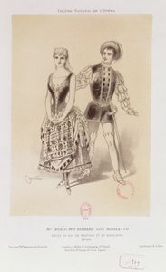 Herr Ibos och fröken Richard som hertigen av Mantua och Magdalen i Rigoletto av Verdi, 1885