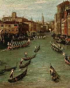 The Historical Regatta: Gondoler på Canal Grande av Antonio (studio of) Canaletto