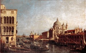 Utsikt över Salutkyrkan i Venedig Målning av verkstaden av Giovanni Antonio Canal dit il Canaletto (1697-1768) 1740-1750 Sön. 48x74 cm venise museo Correr av Antonio (studio of) Canaletto