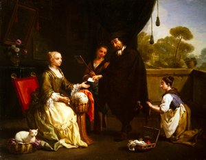 Ett par genremotiv (målning) av Antonio Amorosi