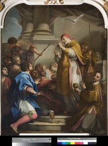 Saint Gregory visar korpralen färgad med blod (se även 3498745)