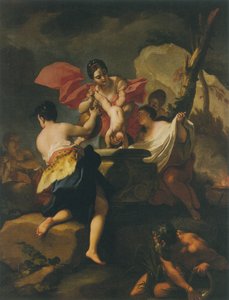 Thetis doppar barnet Achilles i vatten från styxen