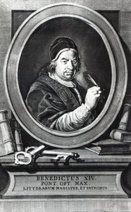 Påve Benedikt XIV (gravyr) av Antonio Baratti