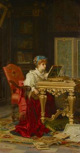A Music Playing Lady (Irene di Spilimbergo) av Antonio Barzaghi Cattaneo