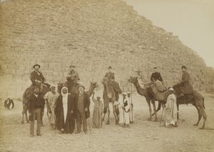 Familj av turister i Giza, Egypten av Antonio Beato
