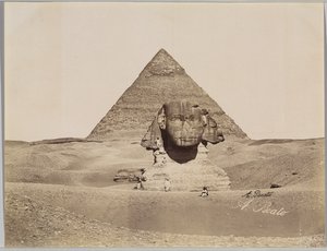 Sphinx and the Pyramid of Chephren (albumin silverfoto)