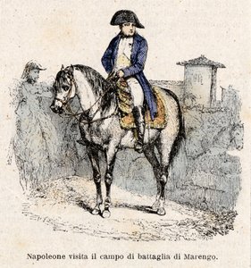 Napoleon Bonaparte i Italien, besöker Marengo slagfält av Antonio Bonamore