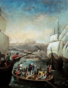 Avgång av Christopher Columbus tre karaveller