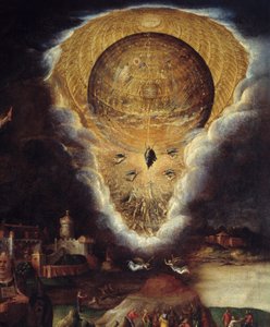 Scener av passion: uppstigning. Detalj. Målning av Antonio Campi (1526-1587)