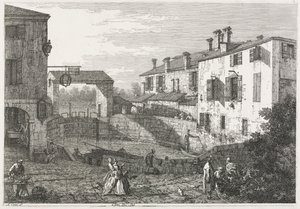 Utsikt: Kanalslussen vid Dolo av Antonio Canaletto