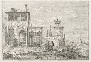 Utsikt: Ridsportmonumentet av Antonio Canaletto