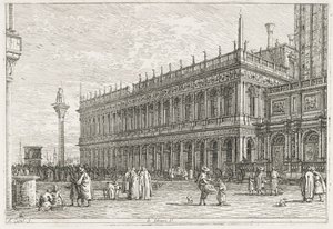 Visningar: Biblioteket, Venedig, 1735-1746. av Giovanni Antonio Canal