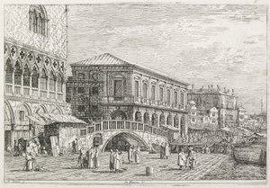 Utsikt: Fängelset, Venedig av Antonio Canaletto